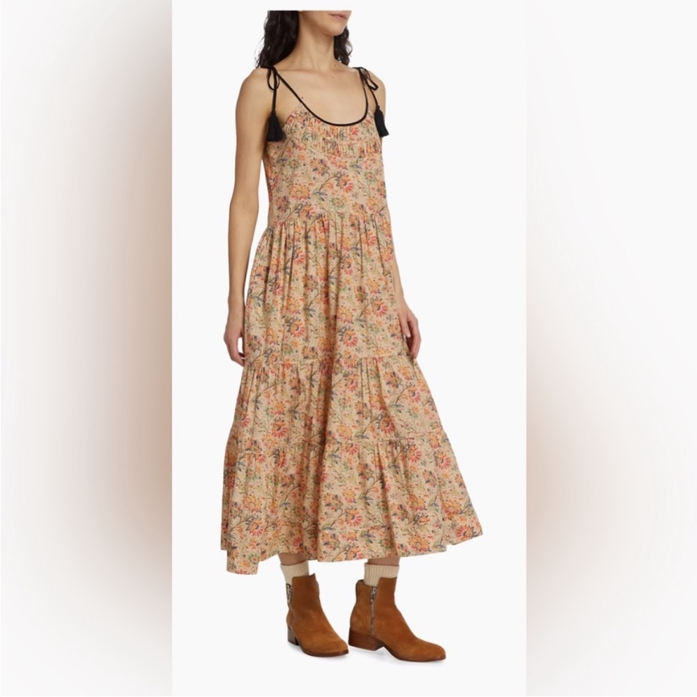 THE GREAT. The Breeze Floral Midi Dress with Pockets